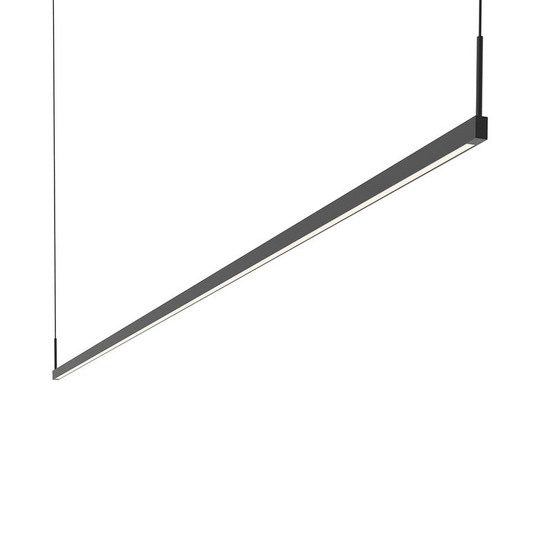 SONNEMAN Thin-Line 96" 2-Light LED Two Sided Satin Black Optical Acrylic Shade Linear Suspension Pendant Light With 20FT Cord Length
