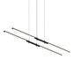 SONNEMAN Tik-Tak 2-Light LED Tandem Satin Black Optical Acrylic Shade Chandelier