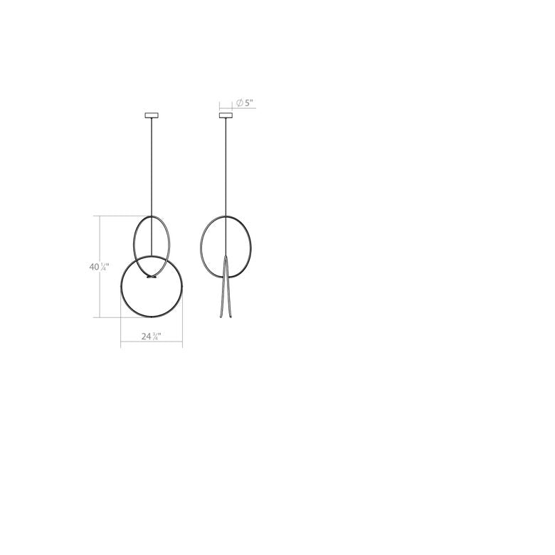 SONNEMAN Torc 2-Light LED Satin Black Optical Silicone Shade Double Pendant Chandelier