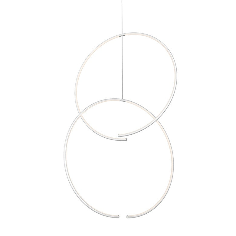 SONNEMAN Torc 2-Light LED Satin White Optical Silicone Shade Double Pendant Chandelier