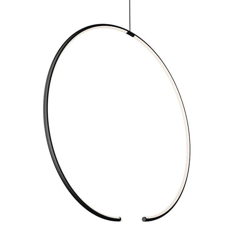 SONNEMAN Torc 25" 1-Light LED Satin Black Optical Silicone Shade Single Pendant Light