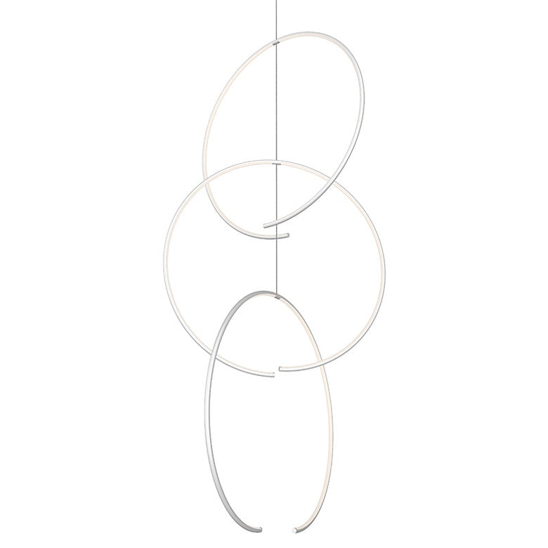 SONNEMAN Torc 3-Light LED Satin White Optical Silicone Shade Triple Pendant Chandelier