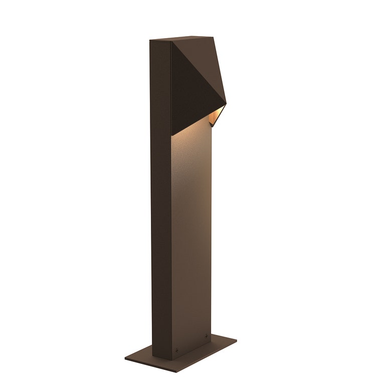 SONNEMAN Triform 16" 1-Light LED Textured Bronze Diecast Aluminum Shade Bollard Light