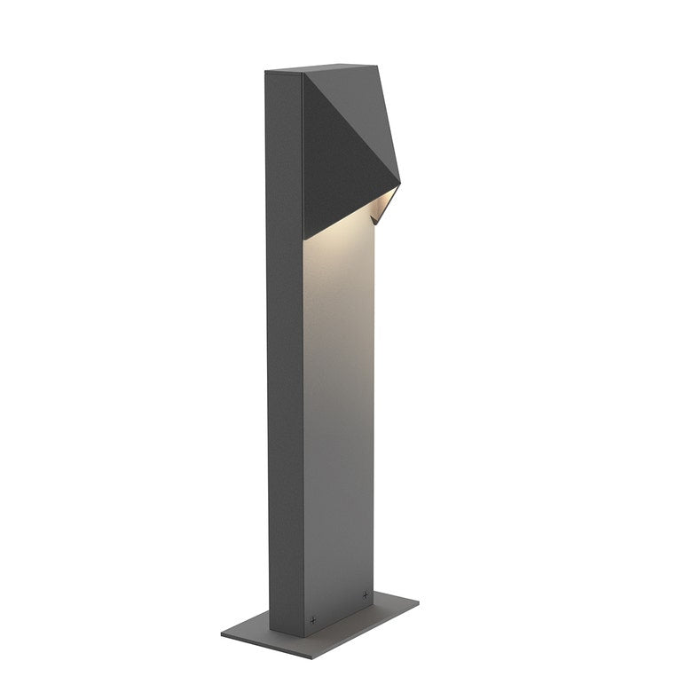 SONNEMAN Triform 16" 1-Light LED Textured Gray Diecast Aluminum Shade Bollard Light