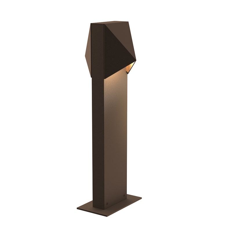 SONNEMAN Triform 16" 2-Light LED Textured Bronze Diecast Aluminum Shade Double Bollard Light