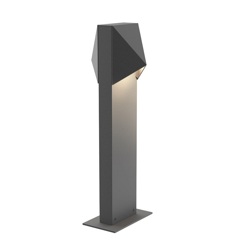 SONNEMAN Triform 16" 2-Light LED Textured Gray Diecast Aluminum Shade Double Bollard Light