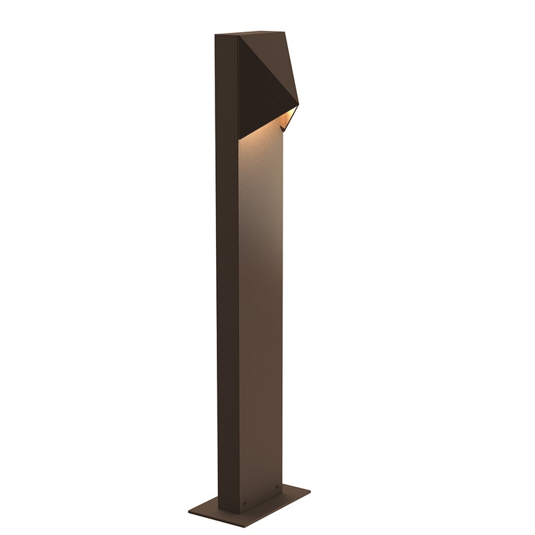 SONNEMAN Triform 22" 1-Light LED Textured Bronze Diecast Aluminum Shade Bollard Light