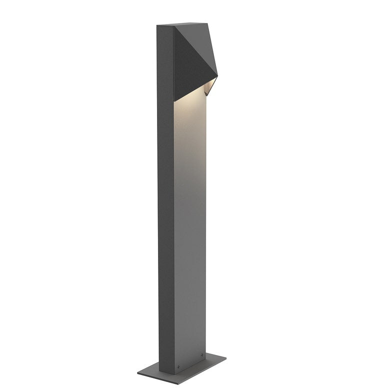 SONNEMAN Triform 22" 1-Light LED Textured Gray Diecast Aluminum Shade Bollard Light