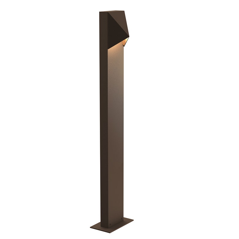 SONNEMAN Triform 28" 1-Light LED Textured Bronze Diecast Aluminum Shade Bollard Light