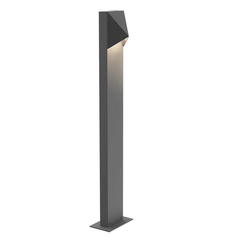 SONNEMAN Triform 28" 1-Light LED Textured Gray Diecast Aluminum Shade Bollard Light