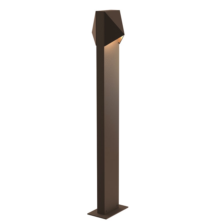 SONNEMAN Triform 28" 2-Light LED Textured Bronze Diecast Aluminum Shade Double Bollard Light