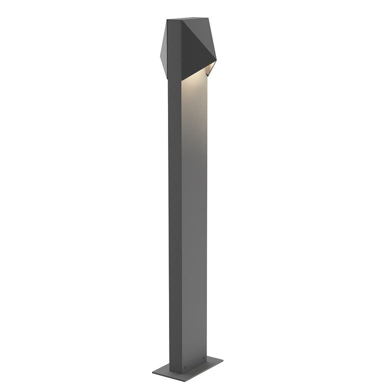 SONNEMAN Triform 28" 2-Light LED Textured Gray Diecast Aluminum Shade Double Bollard Light