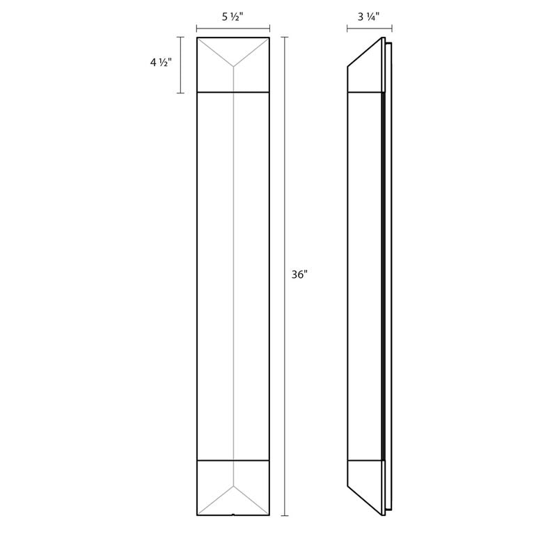 SONNEMAN Triform 36" 1-Light LED Textured Bronze Optical Acrylic Shade Wall Sconce