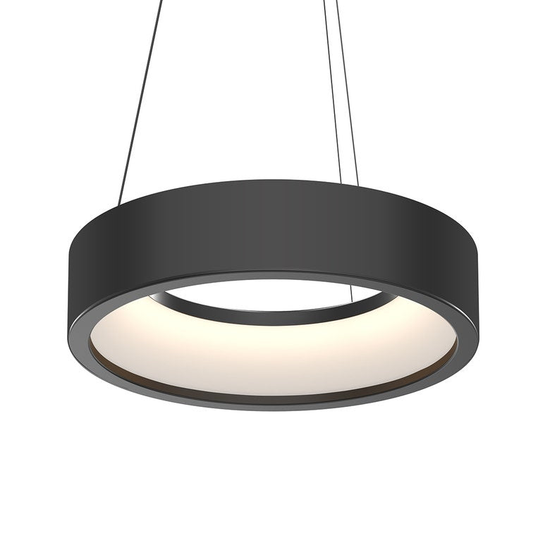 SONNEMAN Tromme 18" Short 1-Light LED Satin White Pendant Light With 20' Cord Length