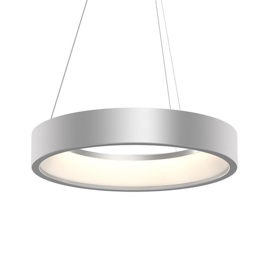 SONNEMAN Tromme 24" Short 1-Light LED Bright Satin Aluminum Pendant Light With 20' Cord Length