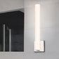 SONNEMAN Tubo Slim 12" Integral LED Polished Chrome Tubular Etched Glass Shade Drum Trim Wall Sconce