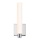 SONNEMAN Tubo Slim 12" Integral LED Polished Chrome Tubular Etched Glass Shade Drum Trim Wall Sconce