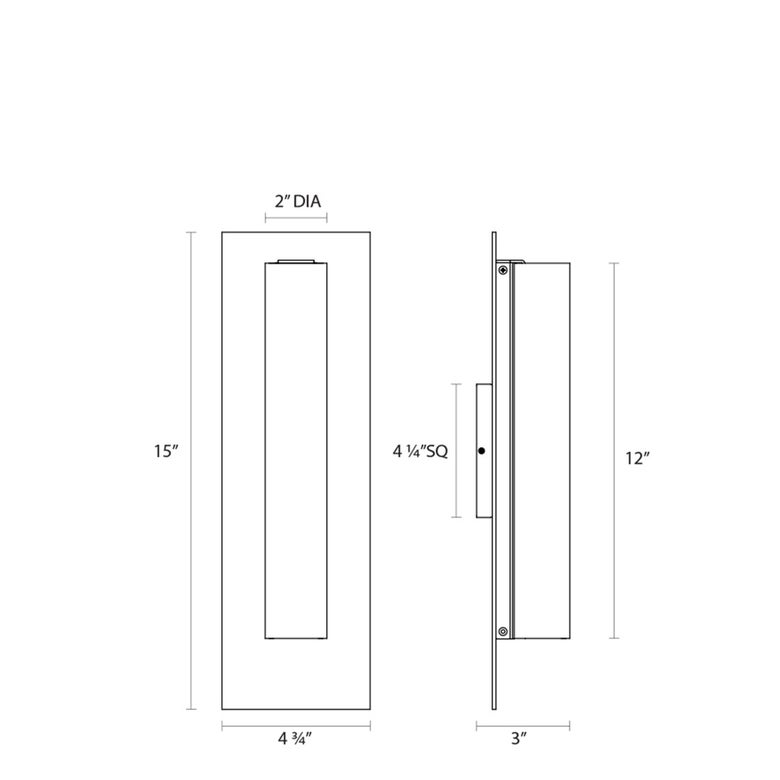 SONNEMAN Tubo Slim 12" Integral LED Polished Chrome Tubular Etched Glass Shade Flat Panel Wall Sconce
