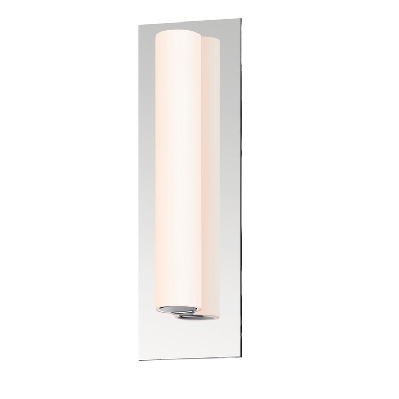 SONNEMAN Tubo Slim 12" Integral LED Polished Chrome Tubular Etched Glass Shade Flat Panel Wall Sconce