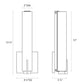 SONNEMAN Tubo Slim 12" Integral LED Polished Chrome Tubular Etched Glass Shade Spine Trim Wall Sconce