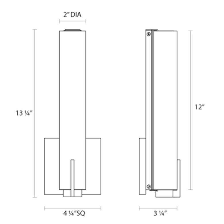 SONNEMAN Tubo Slim 12" Integral LED Polished Chrome Tubular Etched Glass Shade Spine Trim Wall Sconce