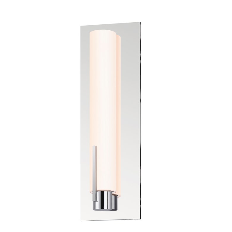SONNEMAN Tubo Slim 12" Integral LED Polished Chrome Tubular Etched Glass Shade Spine Trim Wall Sconce