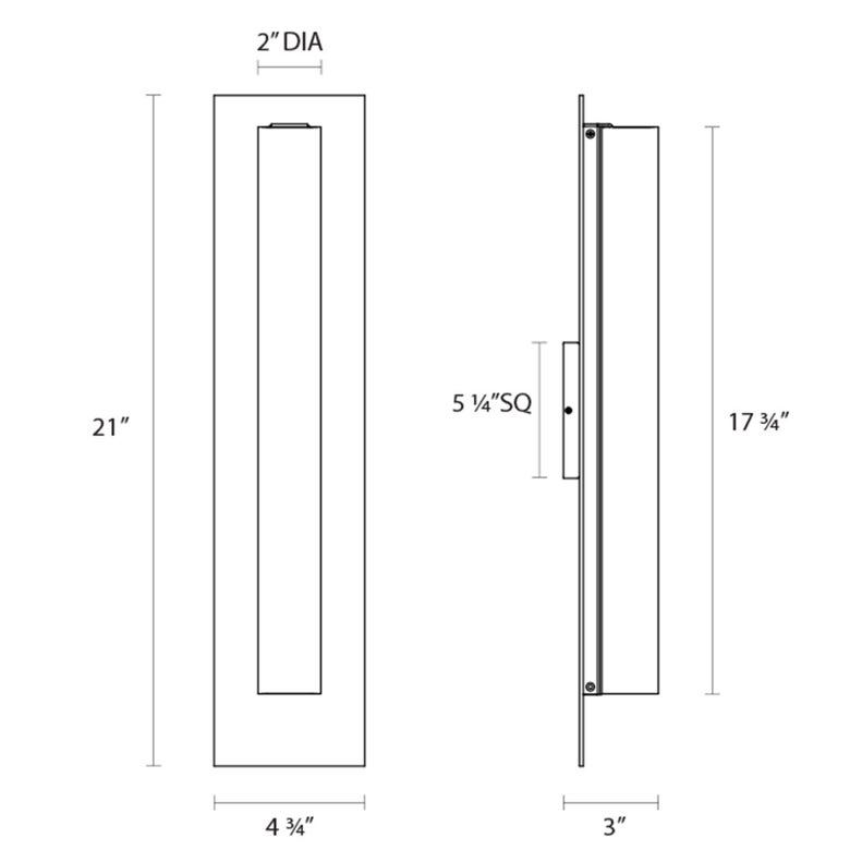 SONNEMAN Tubo Slim 18" Integral LED Polished Chrome Tubular Etched Glass Shade Flat Trim Wall Sconce