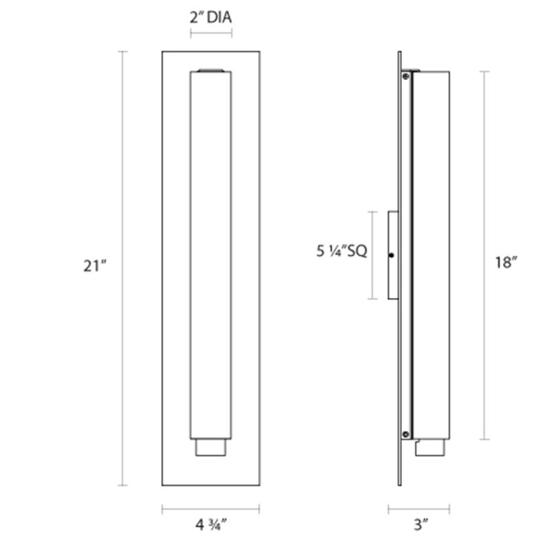 SONNEMAN Tubo Slim 18" Integral LED Polished Chrome Tubular Etched Glass Shade Spine Trim Wall Sconce