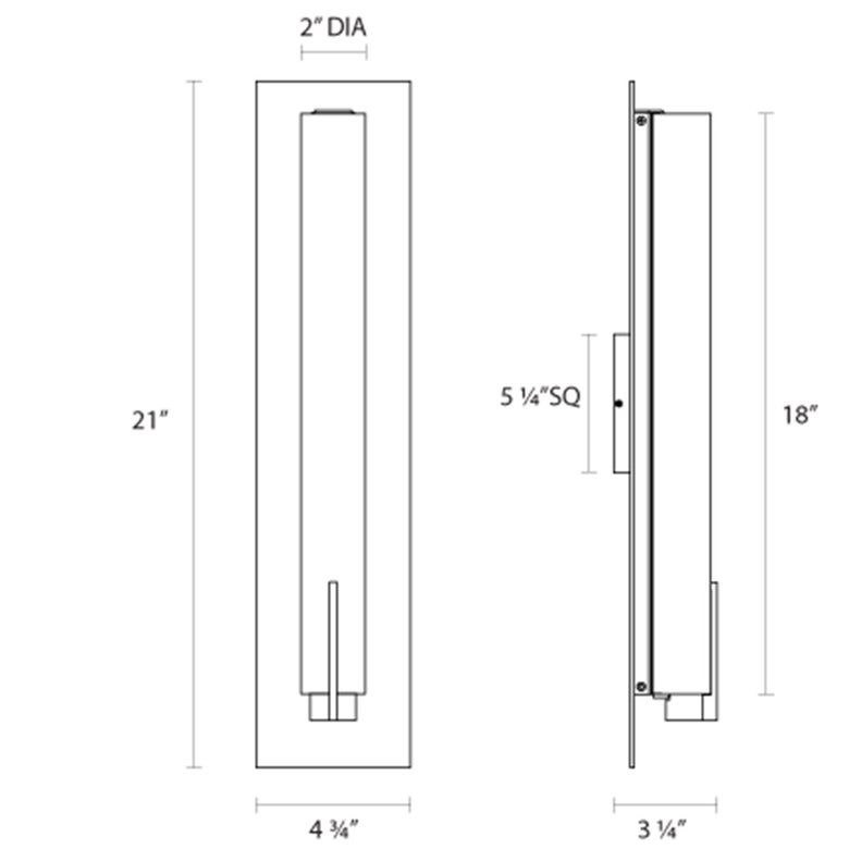SONNEMAN Tubo Slim 18" Integral LED Polished Chrome Tubular Etched Glass Shade Spine Trim Wall Sconce