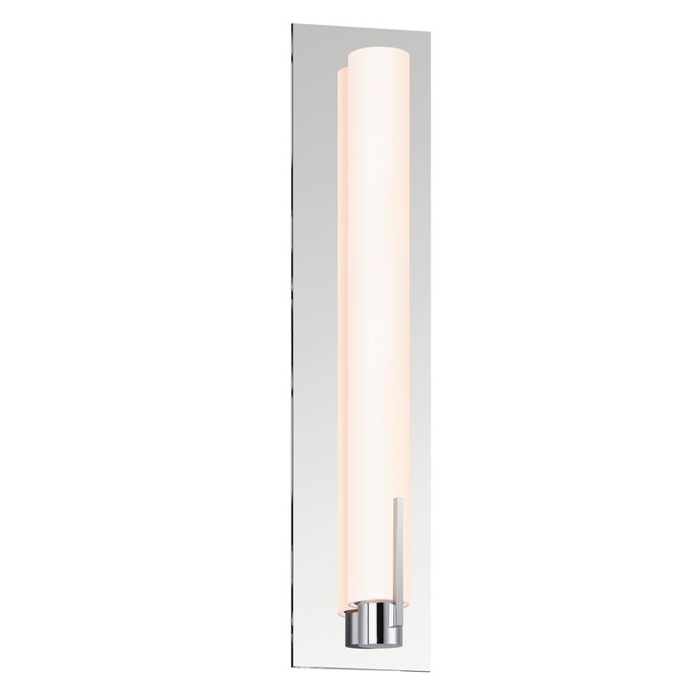 SONNEMAN Tubo Slim 18" Integral LED Polished Chrome Tubular Etched Glass Shade Spine Trim Wall Sconce