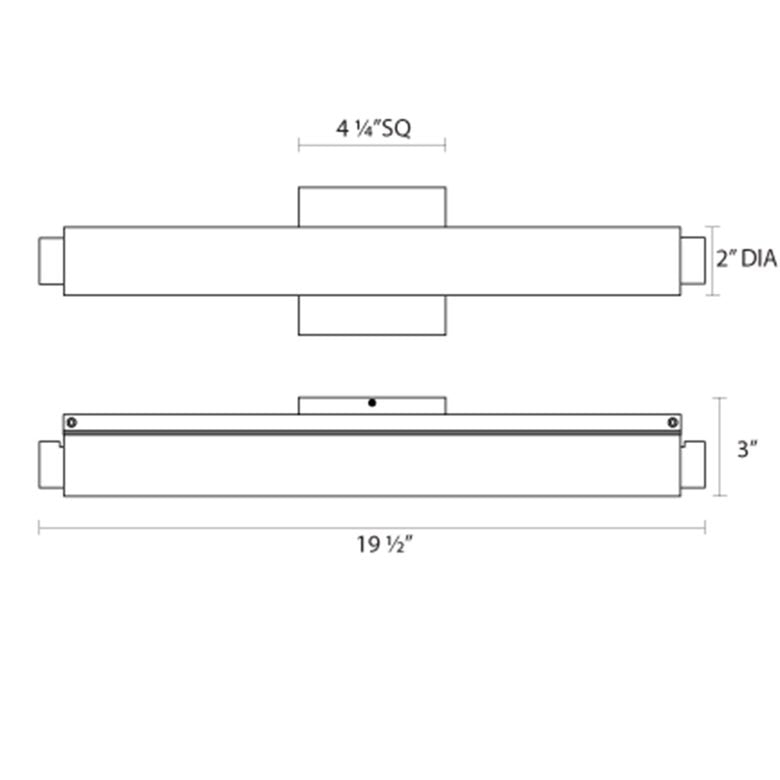 SONNEMAN Tubo Slim 18" LED Polished Chrome Tubular Etched Glass Shade Drum Trim Shape Vanity Bath Bar Lighting