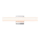 SONNEMAN Tubo Slim 18" LED Polished Chrome Tubular Etched Glass Shade Flat Trim Shape Vanity Bath Bar Lighting