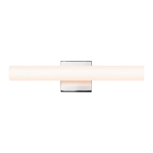 SONNEMAN Tubo Slim 18" LED Polished Chrome Tubular Etched Glass Shade Flat Trim Shape Vanity Bath Bar Lighting