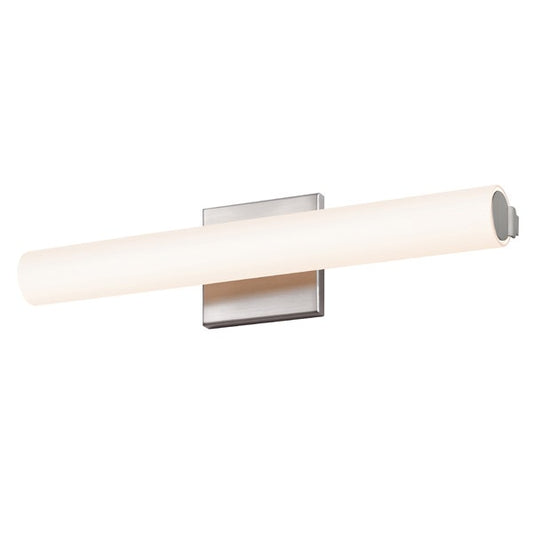 SONNEMAN Tubo Slim 18" LED Satin Nickel Tubular Etched Glass Shade Flat Trim Shape Vanity Bath Bar Lighting