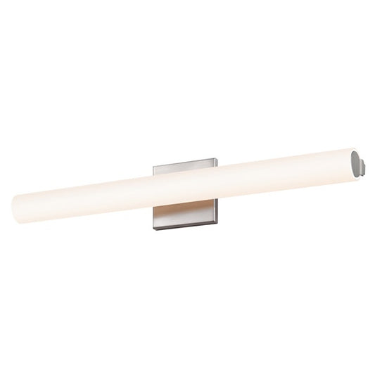 SONNEMAN Tubo Slim 24" LED Satin Nickel Tubular Etched Glass Shade Flat Trim Shape Vanity Bath Bar Lighting
