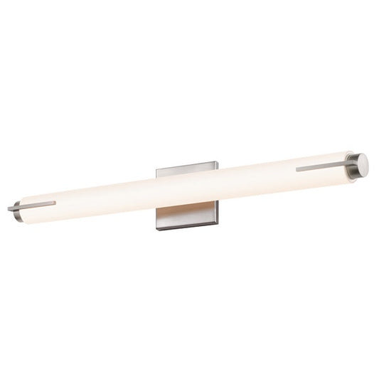 SONNEMAN Tubo Slim 24" LED Satin Nickel Tubular Etched Glass Shade Spine Trim Shape Vanity Bath Bar Lighting