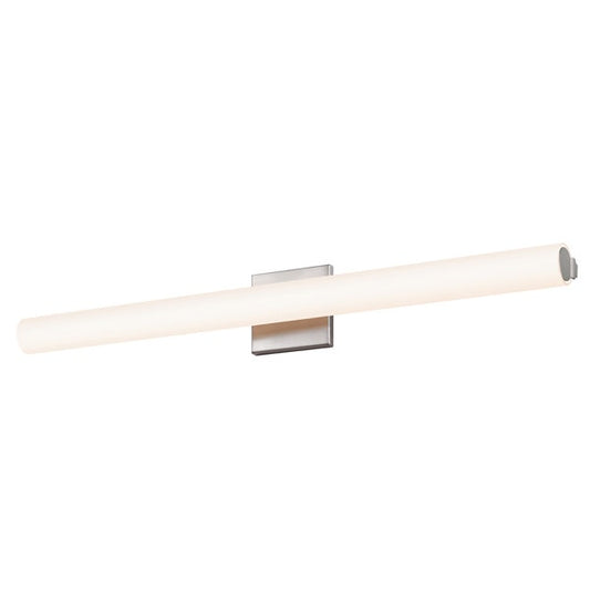 SONNEMAN Tubo Slim 32" LED Satin Nickel Tubular Etched Glass Shade Flat Trim Shape Vanity Bath Bar Lighting