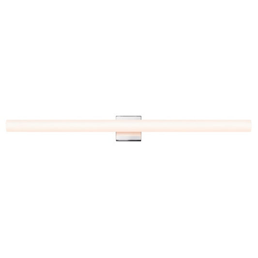 SONNEMAN Tubo Slim 40" LED Polished Chrome Tubular Etched Glass Shade Flat Trim Shape Vanity Bath Bar Lighting