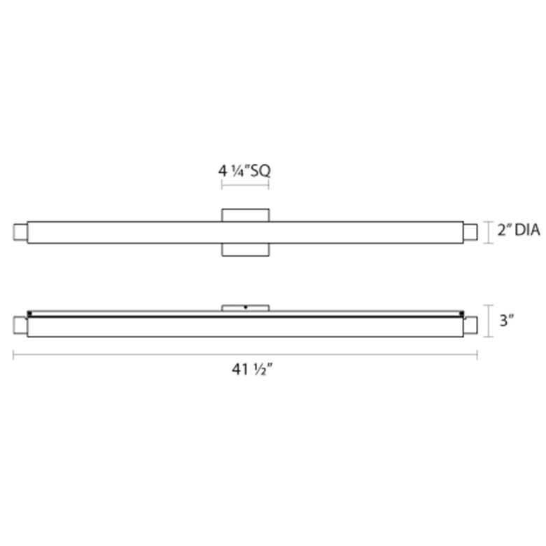 SONNEMAN Tubo Slim 40" LED Satin Nickel Tubular Etched Glass Shade Drum Trim Shape Vanity Bath Bar Lighting