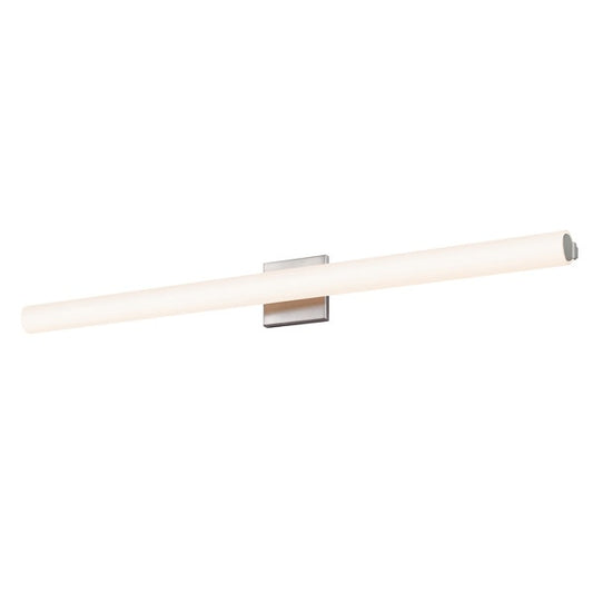SONNEMAN Tubo Slim 40" LED Satin Nickel Tubular Etched Glass Shade Flat Trim Shape Vanity Bath Bar Lighting