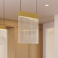 SONNEMAN V Panels 1-Light LED Brass Clear Acrylic Shade Pendant Light