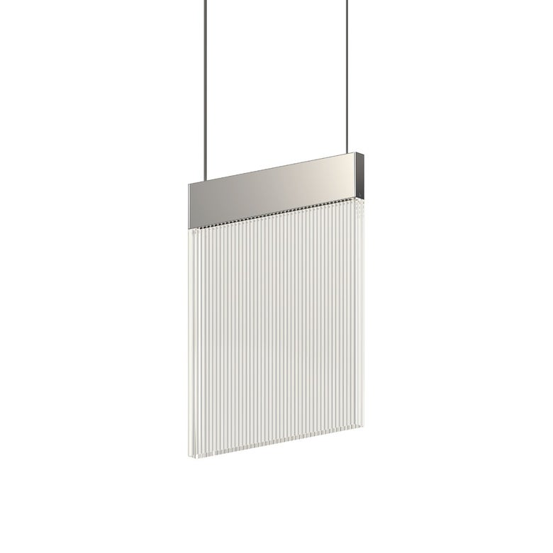 SONNEMAN V Panels 1-Light LED Polished Chrome Clear Acrylic Shade Pendant Light