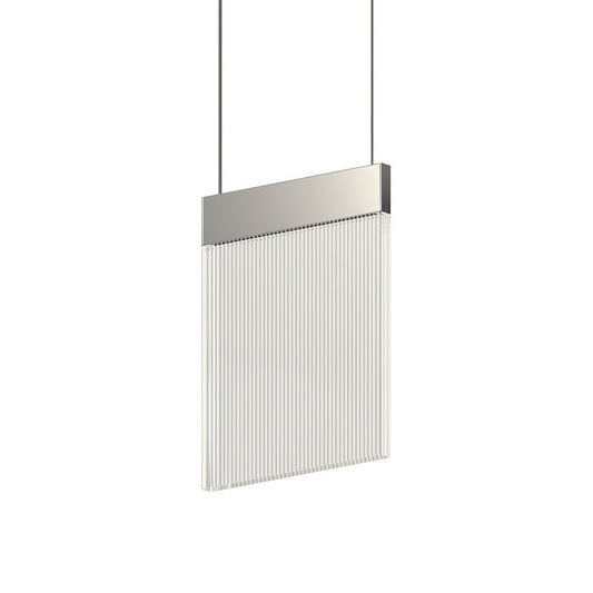 SONNEMAN V Panels 1-Light LED Polished Chrome Clear Acrylic Shade Pendant Light