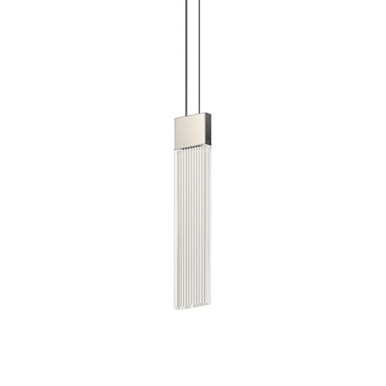 SONNEMAN V Panels 1-Light LED Polished Chrome Clear Acrylic Shade Thin Pendant Light