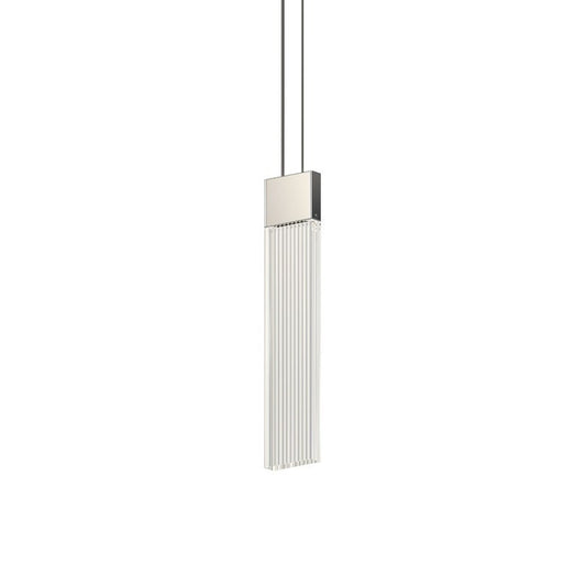 SONNEMAN V Panels 1-Light LED Polished Chrome Clear Acrylic Shade Thin Pendant Light