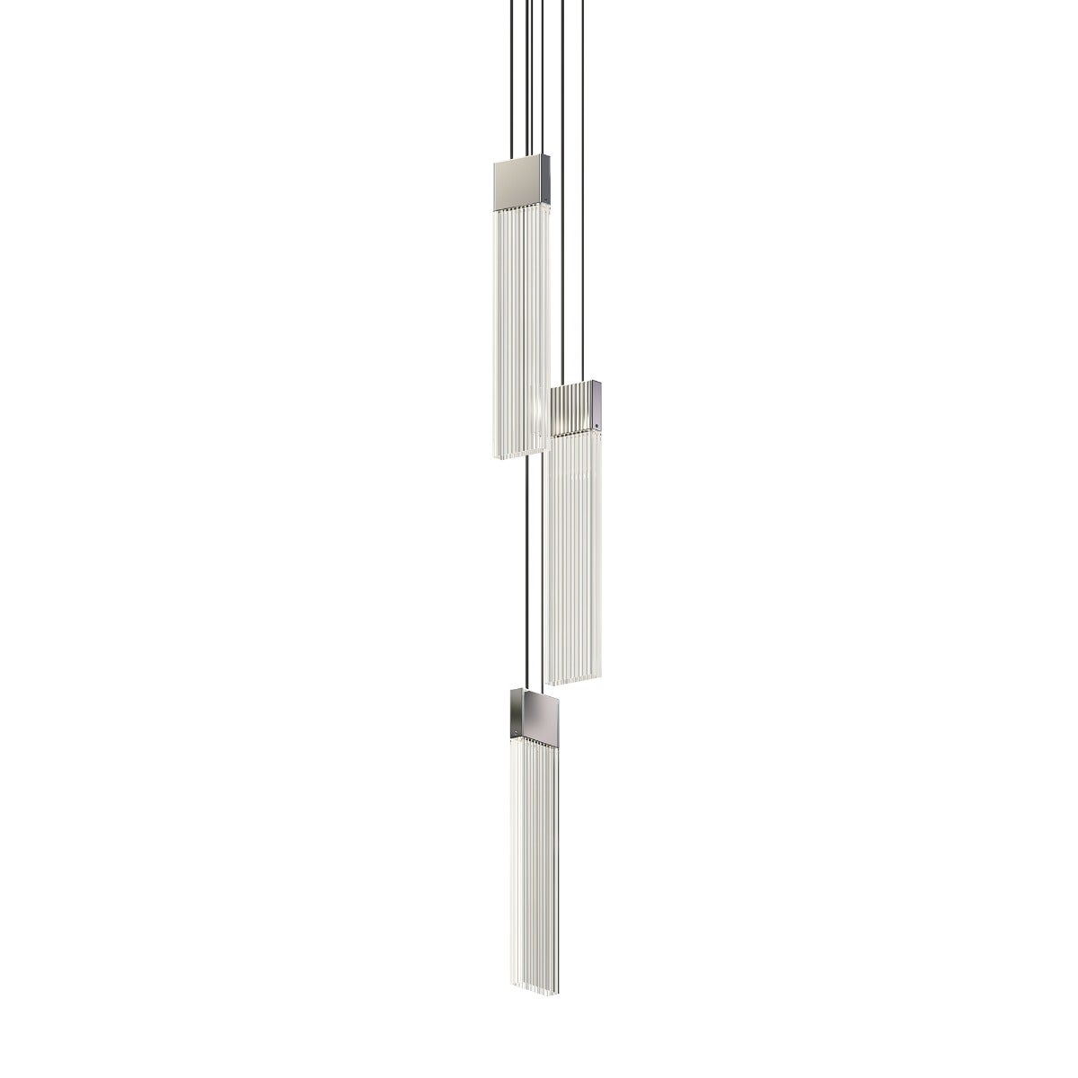 SONNEMAN V Panels 3 LED Thin Light Polished Chrome Chandelier