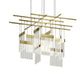 SONNEMAN V Panels 41" W x 12" H 11-Light LED Brass Chandelier