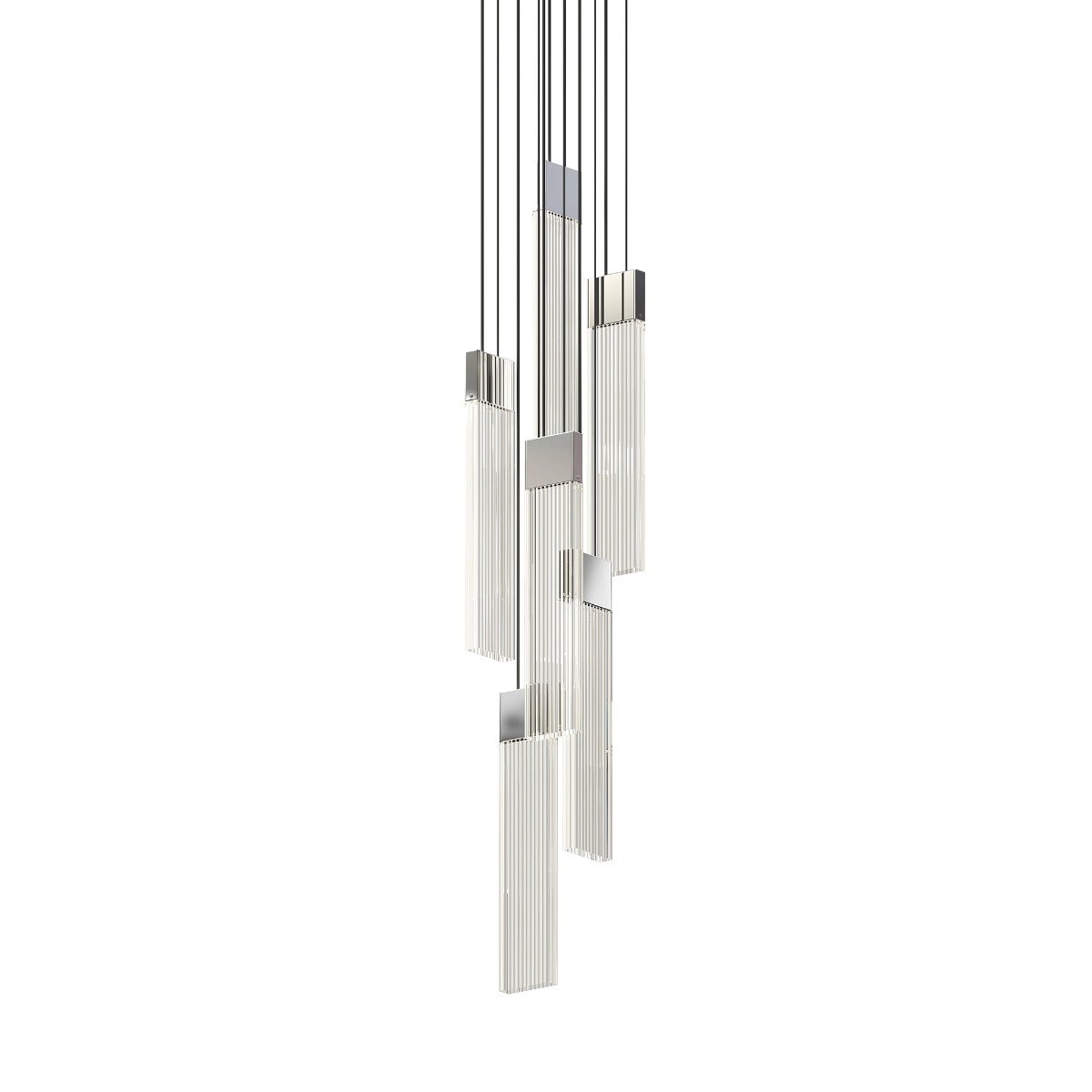 SONNEMAN V Panels 6 LED Thin Light Polished Chrome Chandelier