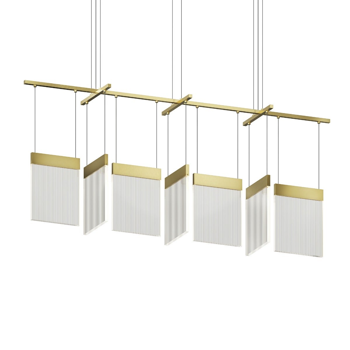 SONNEMAN V Panels 7-Light LED Brass Bar Light