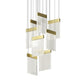 SONNEMAN V Panels 8-Light Standard LED Brass Chandelier